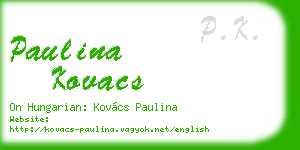 paulina kovacs business card