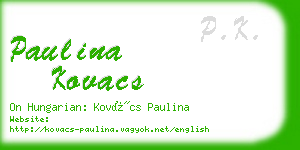 paulina kovacs business card